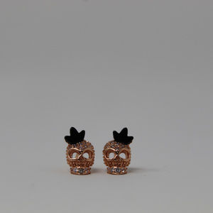 Rose Gold Skull Earrings